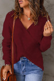 Fashion Casual Solid Patchwork V Neck Tops