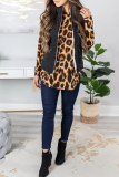 Casual Leopard Patchwork O Neck Tops