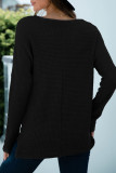 Fashion Casual Solid Split Joint V Neck T-Shirts