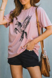 Fashion Street Print O Neck T-Shirts