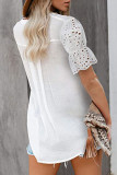 Fashion Casual Solid Patchwork V Neck Tops