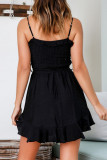 Fashion Street Solid Split Joint Spaghetti Strap A Line Dresses