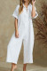 Fashion Casual Solid Turndown Collar Loose Jumpsuits
