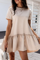 Fashion Casual Solid Patchwork O Neck Princess Dresses