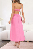 Sexy Celebrities Solid Backless Strapless Waist Skirt Dresses(4 Colors)