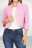 Elegant Solid Color Mandarin Collar Outerwear