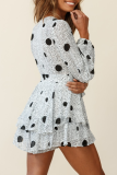 Fashion Elegant Print Frenulum V Neck Rompers