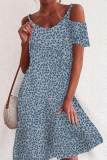 Fashion Elegant Floral Split Joint O Neck A Line Dresses