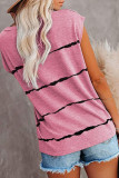 Fashion Street Striped Split Joint O Neck T-Shirts