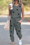 Casual The stars Frenulum O Neck Sleeveless Two Pieces