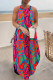 Casual Print Basic O Neck Long Dress Dresses