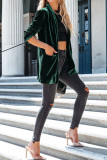 Fashion Solid Solid Color Turn-back Collar Outerwear