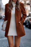 Casual Solid Patchwork Cardigan Collar Outerwear