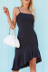 Elegant Solid Split Joint Strapless Trumpet Mermaid Dresses