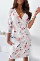 Fashion Elegant Floral Split Joint Fold Dresses