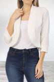 Elegant Solid Color Mandarin Collar Outerwear