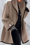 Casual Solid Patchwork Hooded Collar Outerwear(7 Colors)