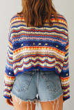Fashion Street Striped Patchwork O Neck Tops