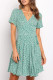 Fashion Sweet Print Split Joint V Neck A Line Dresses
