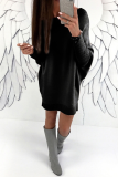 Casual Solid Patchwork O Neck Straight Dresses