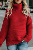 Fashion Solid Patchwork Turtleneck Tops