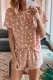 Casual Print Split Joint O Neck Short Sleeve Two Pieces