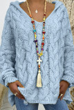 Fashion Street Solid Patchwork Hooded Collar Tops