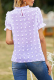 Fashion Street Solid Split Joint O Neck Tops