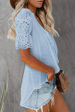 Fashion Casual Solid Patchwork V Neck Tops