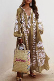 Casual Vacation Print V Neck Strapless Dress Dresses