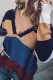 Fashion Street Patchwork Tassel V Neck Tops