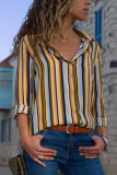 Casual Print V Neck Mid Waist Tops