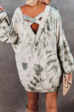 Fashion Casual Print Backless V Neck Tops