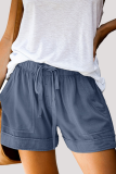 Street Solid Draw String Straight High Waist Straight Solid Color Bottoms
