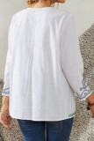 Fashion Street Print Split Joint V Neck Tops