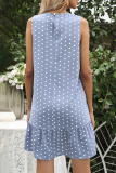 Elegant Dot Flounce O Neck Dresses