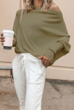 Casual Solid Patchwork One Shoulder Tops