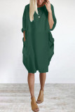 Casual Solid Solid Color O Neck Long Sleeve Dresses
