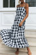 Fashion Street Plaid Split Joint Spaghetti Strap Cake Skirt Dresses