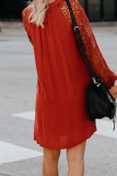 Elegant Lace Split Joint V Neck A Line Dresses