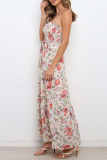 Elegant Floral Fold With Belt Strapless A Line Dresses