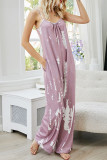 Fashion Casual Print O Neck Loose Jumpsuits