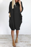Casual Solid Solid Color O Neck Long Sleeve Dresses