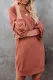 Casual Solid Split Joint Pocket O Neck Long Sleeve Dresses