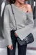 Fashion Casual Solid Patchwork Asymmetrical Oblique Collar Tops