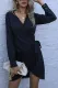 Fashion Street Solid Split Joint V Neck Irregular Dresses