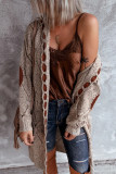 Fashion Street Solid Patchwork Hooded Collar Tops