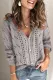 Casual Solid Hollowed Out Buckle V Neck Tops