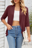Daily Simplicity Solid Flounce V Neck Outerwear