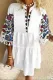 Casual Floral Tassel Split Joint V Neck Cake Skirt Dresses
